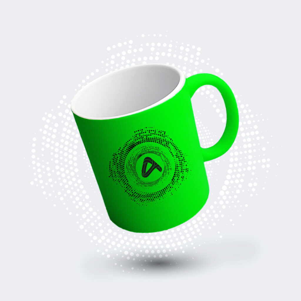 Kubek Reklamowy FLUO Neonowy Zielony z Logo AN1065