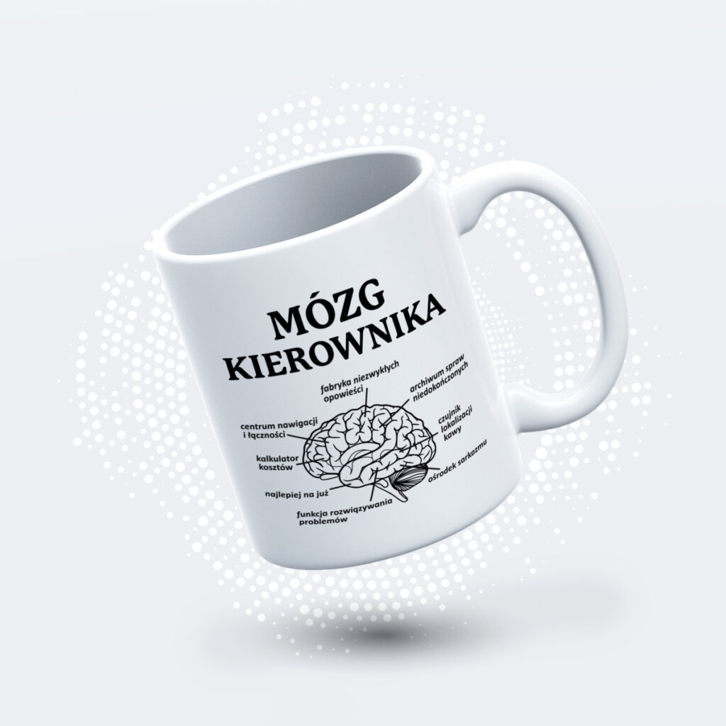 Kubek Mózg Kierownika prezent dla szefa AN1193 śmieszny kubek na prezent dla kierownika