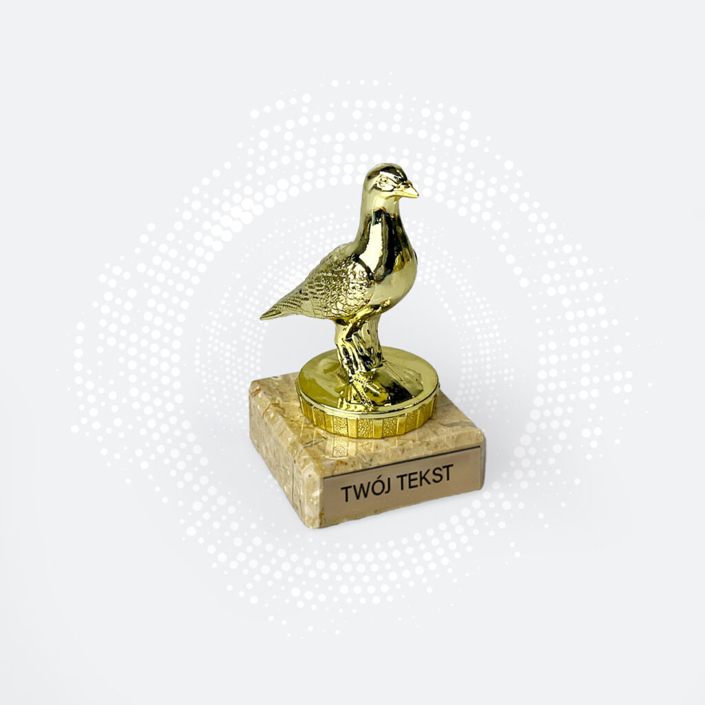 złota statuetka gołąb