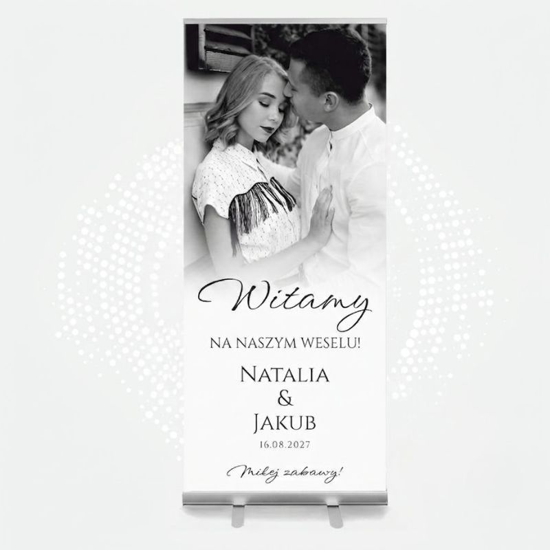 Witacz Ślubny Roll-Up 85x200 Personalizowany Baner na Salę