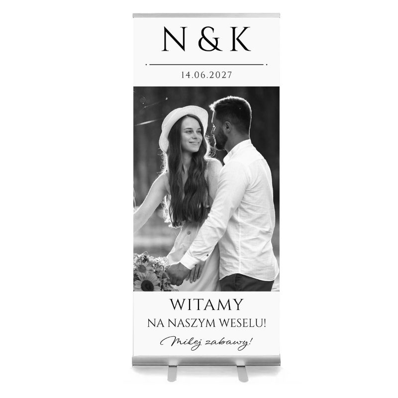 Roll-Up Ślubny Powitalny "Witajcie” ze Zdjęciem Pary Młodej